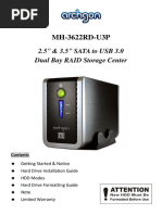 MH-3622RD-U3P: 2.5" & 3.5" SATA To USB 3.0 Dual Bay RAID Storage Center