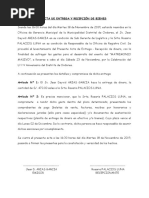 Acta de Entrega y Recepcion de Dinero Por Encargo