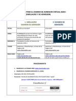 Instrucciones para El Examen y El Simulacro Virtual Admision 2020-I