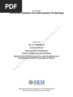 15MA305-Statistics For Information Technology: Dr. S. Athithan