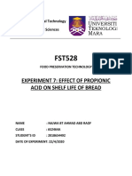 Ex7 Effect of Prepanoic Acid To Shelf Life of Bread