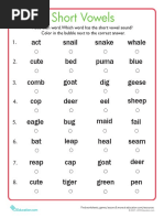 Short Vowels Quiz