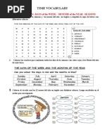 Time Vocabulary: Time Vocabulary: Days of The Week - Months of The Year - Seasons