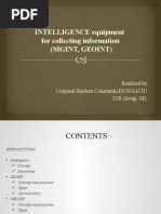 INTELLIGENCE Equipment For Collecting Information (Sigint, Geoint)