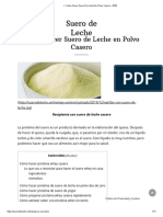 Cómo Hacer Suero de Leche en Polvo Casero - 2020 PDF