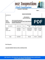 Sales Tax Invoice: Izhar Construction (PVT) LTD 35-Tipu Block, New Garden Town, Lahore Phone# 042-111-323-111