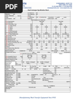 Heat Exchanger Specification Sheet