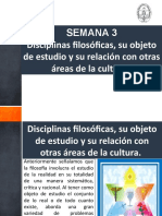 Disciplinas Filosóficas, Su Objeto de Estudio y Su Relación Con Otras Áreas de La Cultura