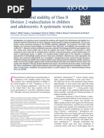 Treatment and Stability of Class II Division 2 Malocclusion in Children and Adolescents: A Systematic Review