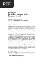 Firm Heterogeneity in The Krugman Model: Instructor: Thomas Chaney Econ 357 - International Trade (PH.D.)