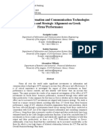 The Effect of Information and Communication Technologies Investments and Strategic Alignment On Greek Firms'Performance