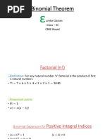 Binomial Theorem: Ureka Classes Class - XI CBSE Board