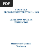 Statistics Second Semester Sy 2019 - 2020