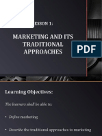 Marketing and Its Traditional Approaches: Lesson 1