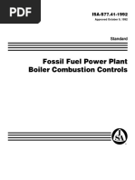 Fossil Fuel Power Plant Boiler Combustion Controls: ISA-S77.41-1992