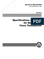 Specifications and Tests For Strain Gage Force Transducers: ISA-S37.8-1982 (R1995)