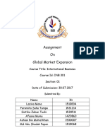 Assignment On Global Market Expansion: Submitted by