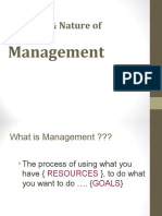 Concept & Nature Of: Management