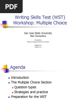 Writing Skills Test (WST) Workshop: Multiple Choice: San Jose State University