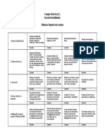 Rubrica Reporte de Lectura