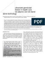 Applications of Ultraviolet Germicidal Irradiation Disinfection in Health Care Facilities - Effective Adjunct, But Not Stand-Alone Technology