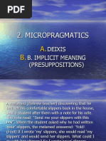 Pragmatics Deixis