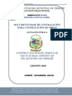 Gobierno Autonomo Municipal de Chimore: Documento Base de Contratación para Contratación de Obras