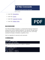 List of SQL Commands: Background