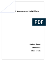 Principle of Management in Wirkkala: Student Name: Student ID: Word Count