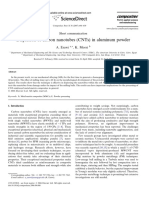 Dispersion of Carbon Nanotubes (CNTS) in Aluminum Powder: A. Esawi, K. Morsi