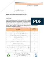 Plan de Trabajo Sistema de Gestión ISO 9001