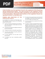 Powers and Functions of The Legislative Council