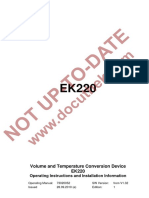 Volume and Temperature Conversion Device EK220: Operating Instructions and Installation Information