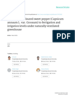 Response of Coloured Sweet Pepper To Fertigation and Irrigation Levels Under Greenhouse PDF