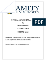 Financial Analysis of Tata Steel: by Shubhank Shukla