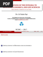 Applications of Integration To Business, Economics and Life Sciences - Handout