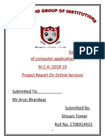 Department of Computer Application M.C.A.-2018-19 Project Report On Online Services