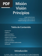 Exposición Misión, Visión y Principios UNIAJC