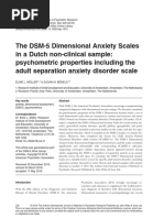 The DSM-5 Dimensional Anxiety Scales in A Dutch Non-Clinical Sample: Psychometric Properties Including The Adult Separation Anxiety Disorder Scale