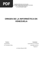 Informe Origen de La Informatica en Venezuela - Leonel Perez