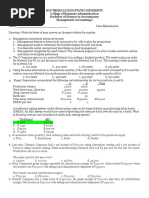 Final Exam Management Accounting