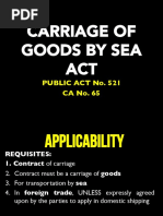 Carriage of Goods by Sea ACT: Public Act No. 521 CA No. 65