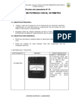 Medicion de Potencia Con El Vatimetro