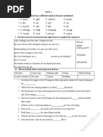 Test 1 I. Find The Word Which Has A Different Sound in The Part Underlined