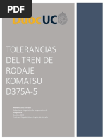 Tolerancias Del Tren de Rodaje Komatsu D375a