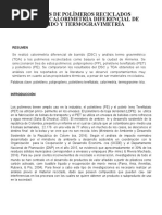 Análisis de Polímeros Reciclados Mediante Calorimetría Diferencial de Barrido y Termogravimería.... 1