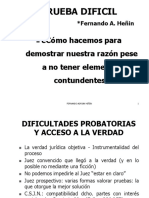 Solución Frente A Casos de Prueba Difícil. Valor Probatorio de Las Conductas de Las Partes - Módulo IX