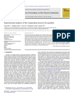 Experimental Analysis of The Evaporation Process For Gasoline