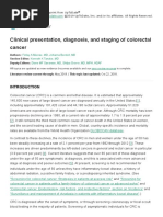 Clinical Presentation, Diagnosis, and Staging of Colorectal Cancer - UpToDate PDF