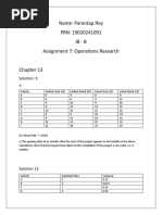 Name: Parantap Roy PRN: 19020241091 Ib - B Assignment 7: Operations Research